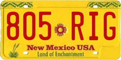 NM license plate 805RIG
