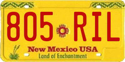 NM license plate 805RIL