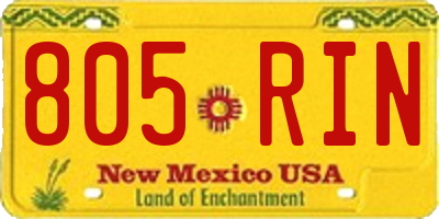 NM license plate 805RIN