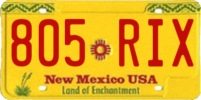 NM license plate 805RIX