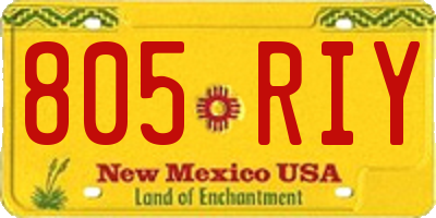 NM license plate 805RIY