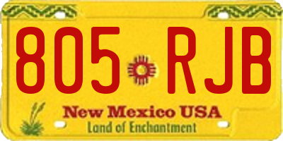 NM license plate 805RJB
