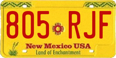 NM license plate 805RJF
