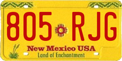 NM license plate 805RJG