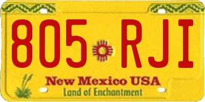 NM license plate 805RJI