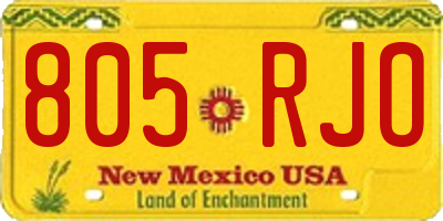 NM license plate 805RJO