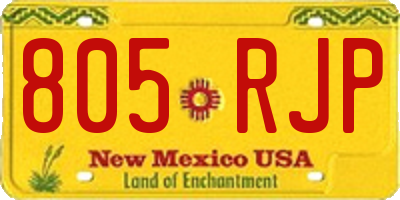 NM license plate 805RJP