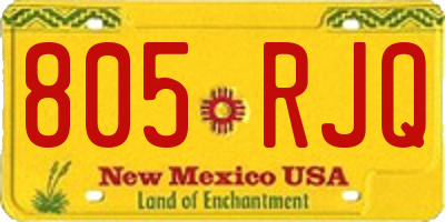 NM license plate 805RJQ
