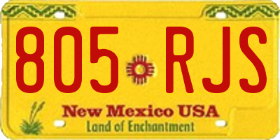 NM license plate 805RJS