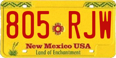 NM license plate 805RJW