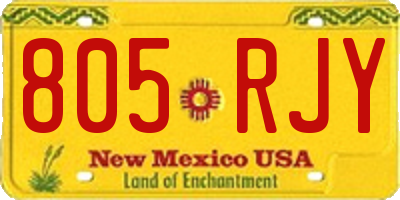 NM license plate 805RJY