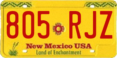 NM license plate 805RJZ