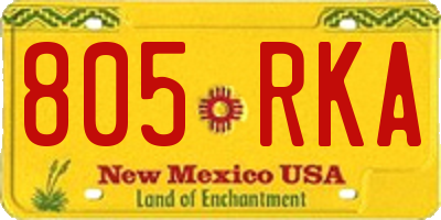 NM license plate 805RKA