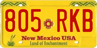 NM license plate 805RKB