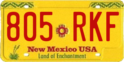 NM license plate 805RKF