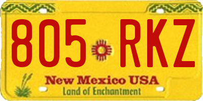 NM license plate 805RKZ