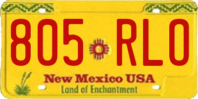 NM license plate 805RLO