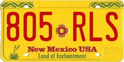 NM license plate 805RLS