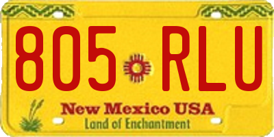 NM license plate 805RLU
