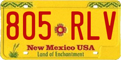 NM license plate 805RLV