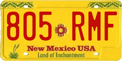 NM license plate 805RMF