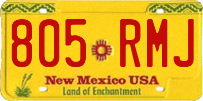 NM license plate 805RMJ