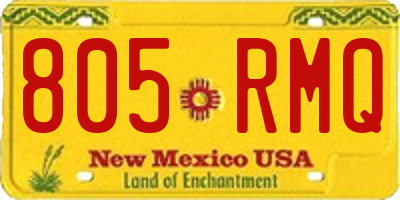 NM license plate 805RMQ