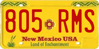 NM license plate 805RMS