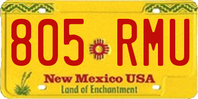 NM license plate 805RMU