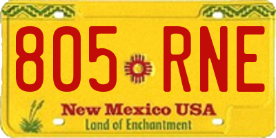 NM license plate 805RNE