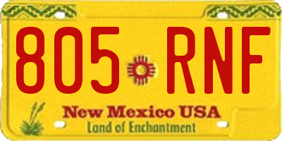NM license plate 805RNF