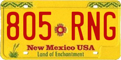 NM license plate 805RNG