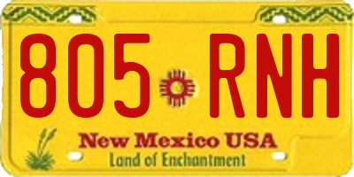 NM license plate 805RNH