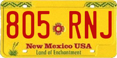 NM license plate 805RNJ