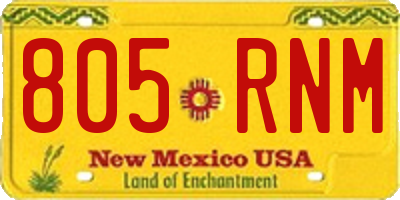 NM license plate 805RNM