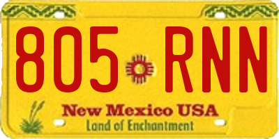 NM license plate 805RNN