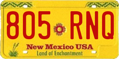 NM license plate 805RNQ