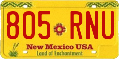NM license plate 805RNU
