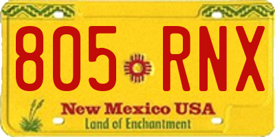 NM license plate 805RNX