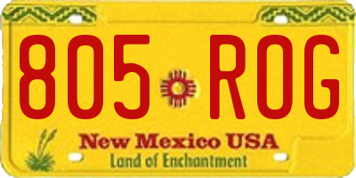 NM license plate 805ROG