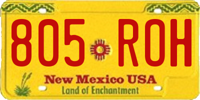 NM license plate 805ROH
