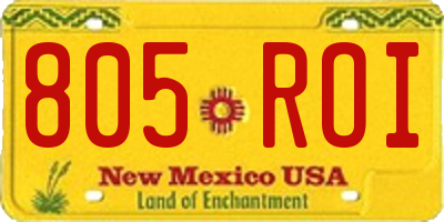 NM license plate 805ROI
