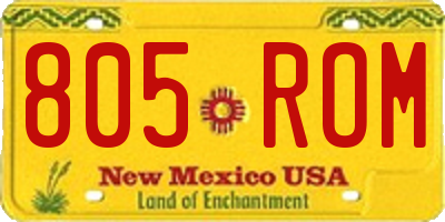 NM license plate 805ROM
