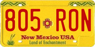 NM license plate 805RON