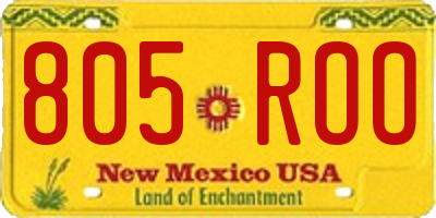 NM license plate 805ROO