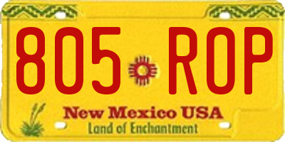NM license plate 805ROP