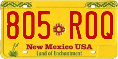 NM license plate 805ROQ