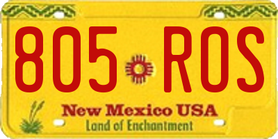 NM license plate 805ROS
