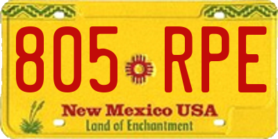 NM license plate 805RPE