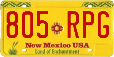 NM license plate 805RPG